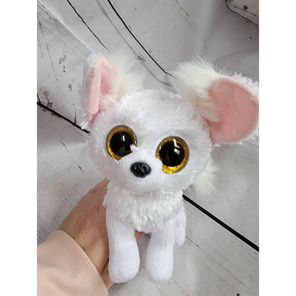 Ty Beanie Boos Phoenix the White Fennec Fox 6” Sparkle Eyes TySilk Plush 2021 - Picture 7 of 7